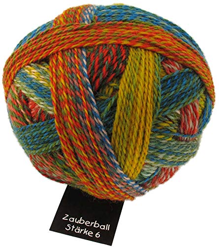 Schoppel Zauberball Stärke 6, Farbe 1701 Papagei, 150 Gramm, bunte, dicke Sockenwolle 6-fädig mit Farbverlauf, Socken stricken, häkeln von theofeel