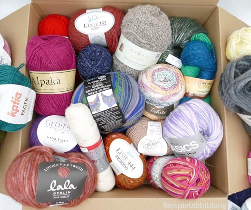 theofeel Wolle Paket | 1 kg Marken Wollpaket zum Stricken oder Häkeln | günstige Restposten und Sonderposten gemischt von theofeel