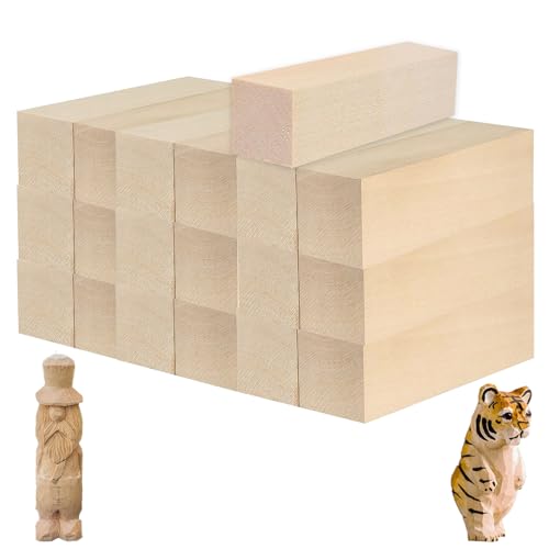 Lindenholz Holzblöcke, 20 Stück Schnitzholz Schnitzen, Schnitzen Holzblöcke Unbehandelt, 10 x 2,5 x 2,5cm Holzblöcke Schnitzholz, für Groß Lindenholz Holzblöcke zum DIY Schnitzen von thirei