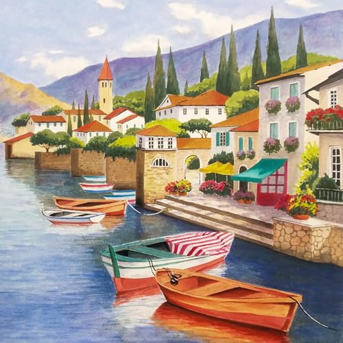 20 Servietten Boote im Comer See | Italien | Reise | Urlaub | Tischdeko | Decoupage | Serviettentechnik 33x33cm von ti-flair