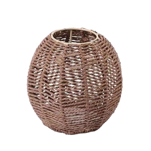 tieedhfu Eleganter Rattan Lampenschirm im böhmischen Stil verleiht der Inneneinrichtung Eleganz. Kronleuchter Pendellampenschirme aus Faserstoff sind handgewebt, XH22 009grau von tieedhfu