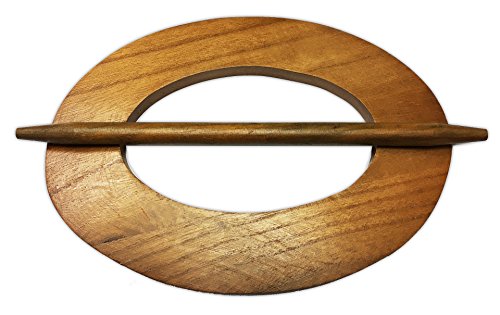 Tilldekor Raffspange OVAL, Holz, nussbaum, Gardinenspange mit Befestigungsstab von tilldekor