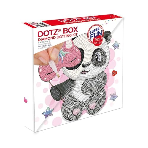 DIAMOND DOTZ BOX 2592839 Original 5D Diamond Painting Box Set, Panda mit Maske, DIY Diamant-Malerei-Kit mit Motivbox und Glitzersteinen für Kinder ab 6 Jahren, Beginner von tinta unita