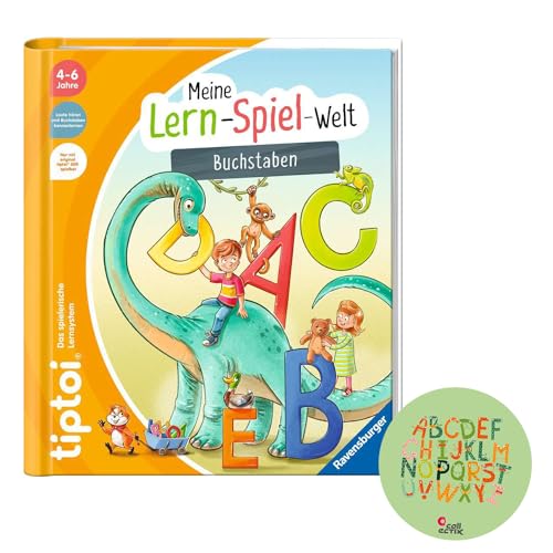 tiptoi Ravensburger Buch | Erste Buchstaben - Mein Lern-Spiel-Abenteuer + ABC Alphabet Sticker von tiptoi