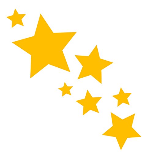 tjapalo® 8 Stück Sterne Aufkleber selbstklebende Sterne Sticker Fenster Weihnachtsdekoration Wandtattoo Kinder Autoaufkleber dunkel gelbe Sterne von tjapalo