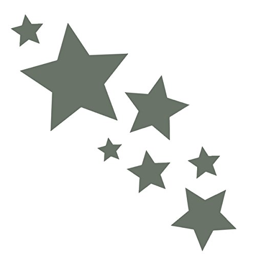 tjapalo® 8 Stück Sterne Aufkleber selbstklebende Sterne Sticker Fenster Weihnachtsdekoration Wandtattoo Kinder Autoaufkleber dunkel grau graue Sterne von tjapalo