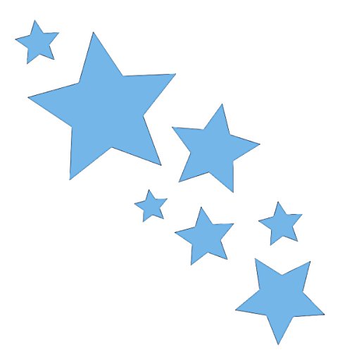 tjapalo® 8 Stück Sterne Aufkleber selbstklebende Sterne Sticker Fenster Weihnachtsdekoration Wandtattoo Kinder Autoaufkleber lichtblau hellblau von tjapalo