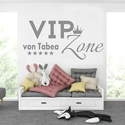 tjapalo® pk278 Wandtattoo name mädchen Wandtattoo Kinderzimmer Mädchen name Mädchenzimmer VIP Zone viele Farben, Farbe: Lila, Größe: B120xH58cm von tjapalo