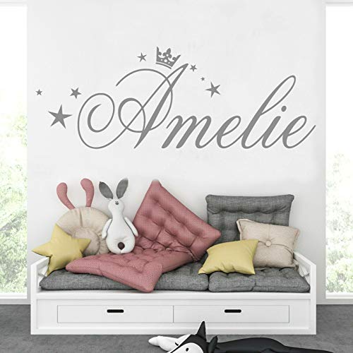 tjapalo® pk282 Wandtattoo Mädchen Name Wandsticker Mädchenzimmer Baby Wandtattoo Mädchen Kinderzimmer mit Namen, : Beige, Größe: B100xH38cm von tjapalo