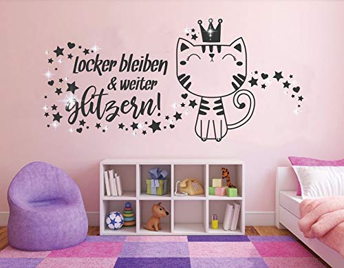 tjapalo® pkm469 Wandtattoo jugendzimmer Mädchen Wandtattoo Wohnzimmer Sprüche Frauen Wandsticker Kinderzimmer Mädchen Wandtattoo Mädchenzimmer, Größe: B100xH48cm, Farbe: Schwarz von tjapalo