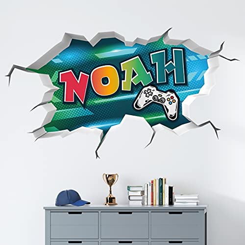 tjapalo® v169 Cooles gamer Wandtattoo Junge Name wandtattoo gamer graffiti Wandtatoo Kinderzimmer Junge mit Wunschname, Größe: B100xH58cm von tjapalo