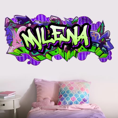 tjapalo® vz80 Graffiti Wandtattoo Graffiti Name Wandtattoo Kinderzimmer Name Bilder personalisiert Jugendzimmer Deko personalisiert Wanddeko Kinderzimmer Mädchen, Formatvorlagen Name: B vz80 von tjapalo