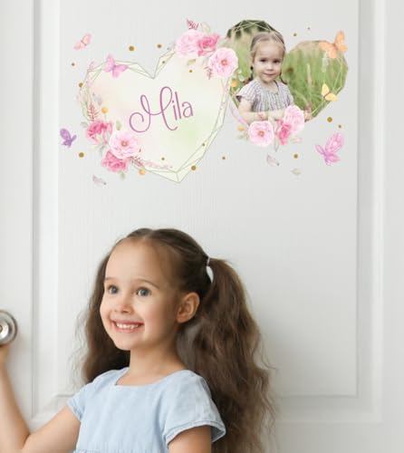 tjapalo®vr230 Türschild Kinderzimmer mädchen Wandtattoo mit eigenem Bild Baby Wandtattoo mädchenzimmer Wandtattoo Name mädchen wandtattoo kinderzimmer Mädchen Name, Größe: B58xH30cm von tjapalo