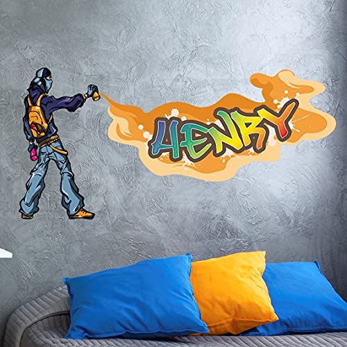 vr140 tjapalo® cooles Wandtattoo Graffiti Name Wandtattoo Kinderzimmer jungen wandtattoo Teenager Cool Wandtattoo Kinderzimmer Name, Größe: B130xH58cm von tjapalo