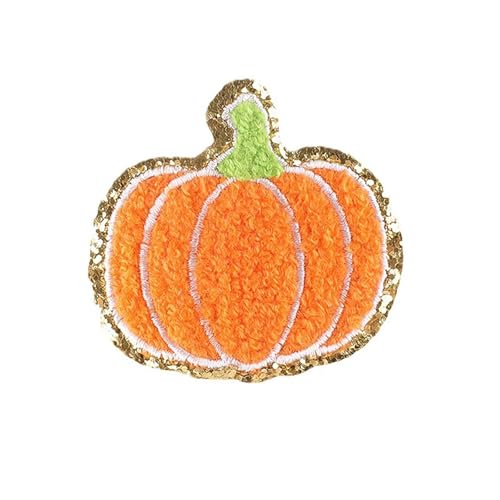 tkerinse Halloween-Kürbis-Aufnähen/Aufbügeln, Cartoon-Geister-Kürbis-Aufnähen/Aufbügeln, Applikation, Stickerei, Halloween-Stickerei, DIY-Ornamente, bestickter Aufnäher, Emblem, Abzeichen für Kleidung von tkerinse