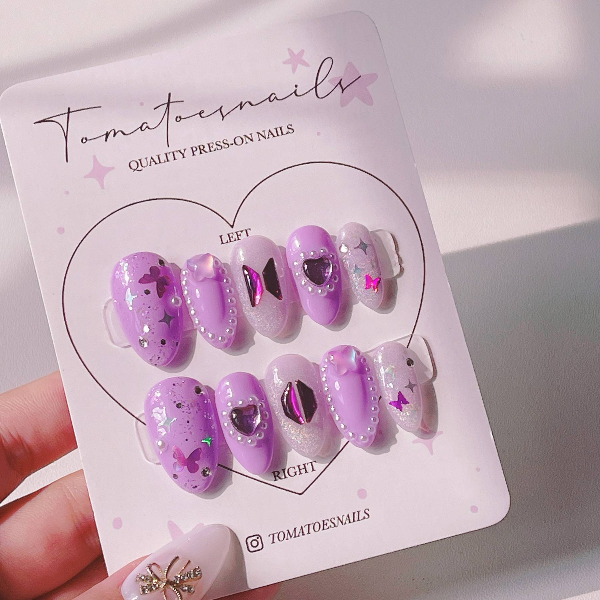 Ich Lila Dich, Süße K-Pop Nägel , Armee Bts Inspiriert Schmetterling Borahae von tomatoesnails