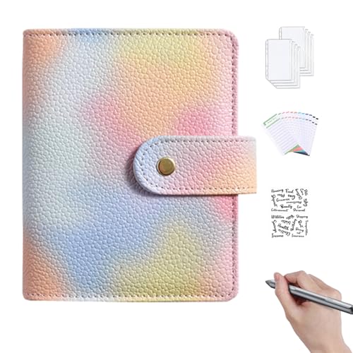 tongfeng Budgetplaner mit Geldumschlägen,A7 Macaron Color Cash Stuffing Binder Loseblatt | Tragbarer Sparordner, wasserdichter Budgetordner zum Geldsparen, Budgetplaner von tongfeng