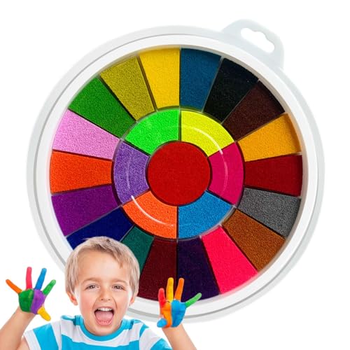 tongfeng Fingerfarben Set Kinder, Kinder UngiftigWaschbar Fingermalfarben Für Kinder Ungiftig Stempelkissen Bunt Fingermalen Mit Buch Für Kinder Ab 2 Jahre Geschenk Für Jungen Und Mädchen von tongfeng