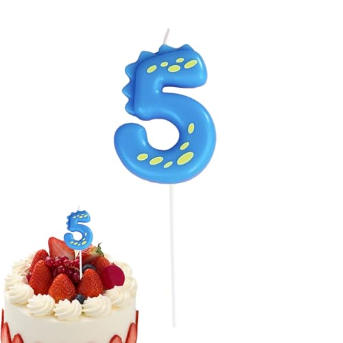 tongfeng Kerze mit Tierdruck – Happy Birthday Kuchenkerzen, 0–9 Kinder, Cartoon-Happy Birthday-Kuchenkerzen für Dinosaurier-Dekoration von tongfeng