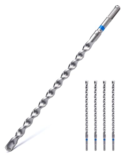 toolant SDS Plus Bohrhammer-Bit-Set für 1,27 x 30,5 cm, Hartmetallbestückt, 2-Schneider für Beton, Mauerwerk und Ziegel, 4 Stück von toolant