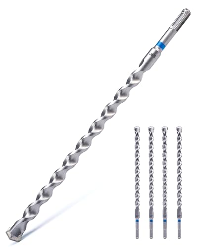 toolant SDS Plus Bohrhammer-Bit-Set für 1,6 x 30,5 cm, Hartmetallbestückt, 2 Schneiden für Beton, Mauerwerk und Ziegel, 4 Stück von toolant