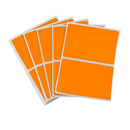 1 Pack Orange 50x75mm Rechteckige Sticker viereckige Aufklebergroß 6 FarbenFarbig rechteckig Klebrige Etiketten von tooloflife