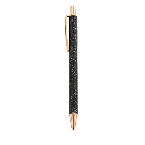 1 Stück Metall Kugelschreiber Stift, Bling Farbe Klick Metall Stift Einziehbare Stift 1,0mm Ersatzminen für Junge und Mädchen Studenten Schwarz von tooloflife