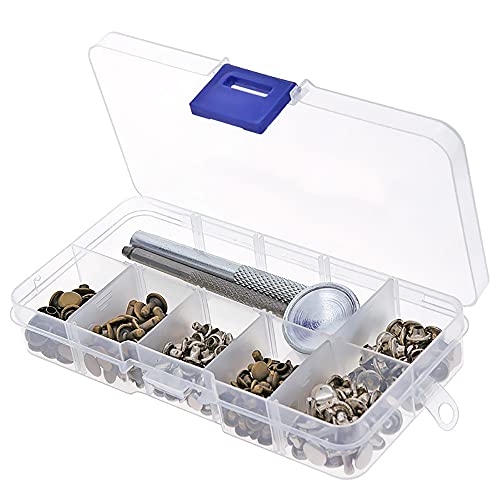 Metallnieten-Set, 120 Sets, Leder-Schnappverschluss, Werkzeug, Einzelkappen-Nieten mit Befestigungswerkzeug, Lochstanzer-Set von tooloflife