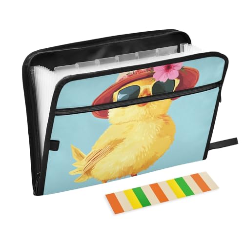 Fächermappe, 13 Fächer, A4, Briefgröße mit Reißverschluss, für Zuhause, Büro, Mode, Küken, Carpeta de Fächermappe, 13 Fächer, A4, Briefgröße mit Reißverschluss, für Zuhause, Büro, Mode, Küken, Carpeta de von tplaotee