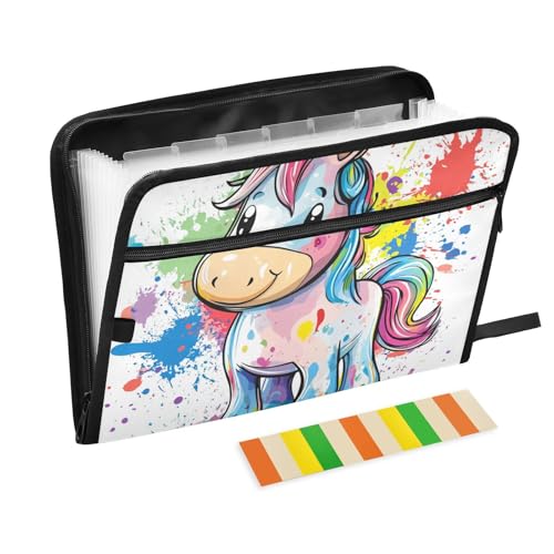 Fächermappen, 13 Fächer, A4, Briefformat, mit Reißverschluss, für Bürobedarf, Sweet Horse Organizer Fächermappen, 13 Fächer, A4, Briefformat, mit Reißverschluss, für Bürobedarf, Sweet Horse Organizer von tplaotee