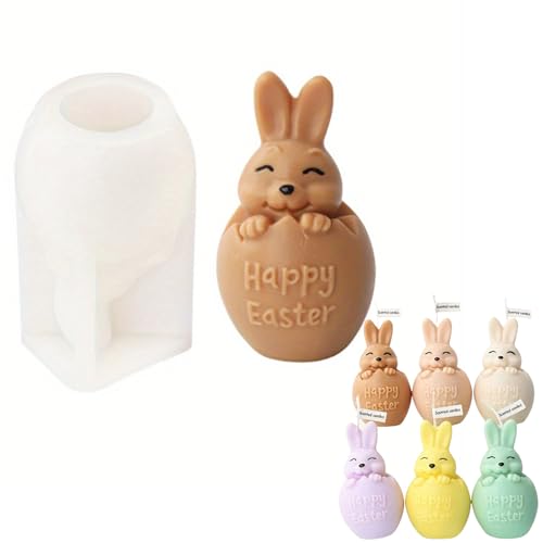 Silikonform Ostern Silikonformen - 3D Osterhase Gießformen DIY Handwerk Backform, Ostern Hasenform Kerzenhalter, DIY Aromatherapie Gips Tropfen Kleber Ornament von trabag