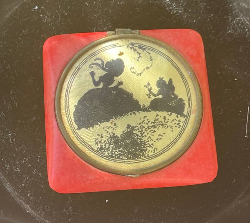 Antikes Vintage Unikat Rot Compact Rouge Durch Jugendstil Schminke von tracesbyjodie