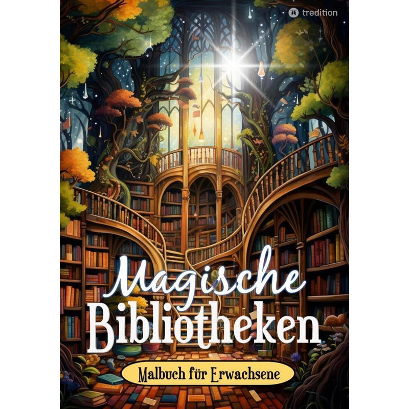 Fantasy Malbuch Für Erwachsene Und Jugendliche - Magische Bibliotheken Fantasiewelt Bücher - Ausmalbuch Für Stressabbau & Achtsamkeit - Tarris Kidd, K von tredition