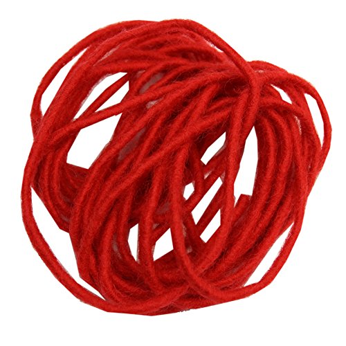 trendmarkt24 Filzband rot 2er Set Wollschnur 2 x 5m Filzschnur 5 mm 100% Natur Schafschurwolle von trendmarkt24