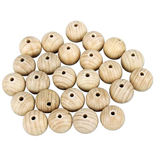 trendmarkt24 Holzkugeln Ø 20 mm 25 Stück Holzperlen Buche Durchgangsbohrung 4 mm Holz Kugel von trendmarkt24