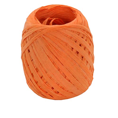 trendmarkt24 Papierkordel Orange 5mm x 50 m 1 Rolle Dekobast Papierschnur edler Bast von trendmarkt24