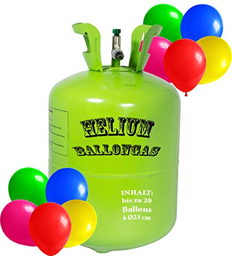 trendmile Premium Helium Ballongas - 1x Heliumflasche für 20 Ballons (1x Gas ca. 20 Ballons) von trendmile