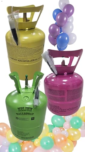 trendmile Premium Helium Ballongas XL - 1x Helium Gas Flasche für ca. 50 Stück Ballons 23cm groß von trendmile