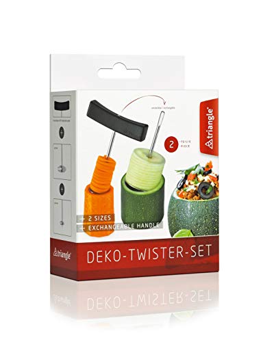 triangle 90 438 02 02 Deko-Twister-Set, 2-teilig Gemüsebohrer praktisch zum Aushöhlen von Gemüse mit Aufsätzen in 2 Größen von triangle