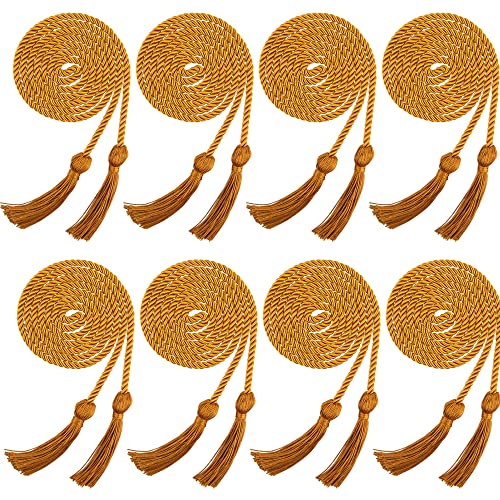 Trounistro 8 Stück Graduation Cords Garn Honor Cords with Quaste for College Abschluss Studenten (Antik Gold) von trounistro