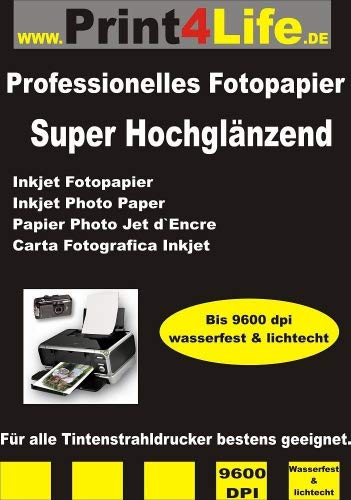 150 Blatt 10x15 SUPER Hochglänzendes Einseitiges Fotopapier 235g /m² – sofort trocknend - Professionelles hochauflösendes InkJet - Fotopapier für hochwertige Ausdrucke mit exakter Randschärfe und hohe Farbwiedergabe von trucol