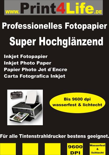 P4L – 100 Blatt High Glossy BEIDSEITIGES Fotopapier DIN A4 297mm*210mm 140g/m² von trucol