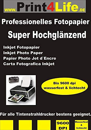 trucol 50 Blatt 13x18 265g /m² Einseitiges SUPER Hochglänzendes Fotopapier High Glossy für Inkjet Tintenstrahldrucker Grußkarten von trucol