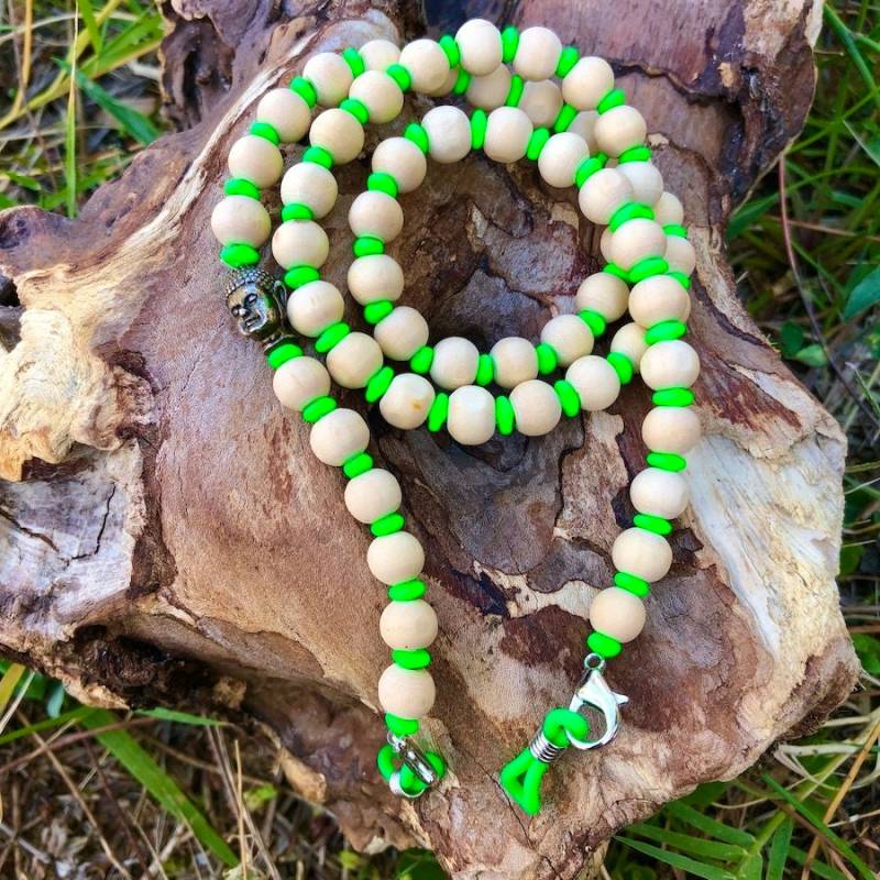 Brillenkette "Buddha - Neon Green" von trudiloves