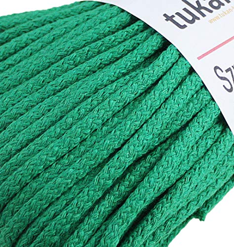 Baumwollkordel Kordel Baumwolle makramee garn 5mm - Baumwollseil Baumwollgarn baumwollschnur kordelband 100% Cotton (grün) von tukan-tex