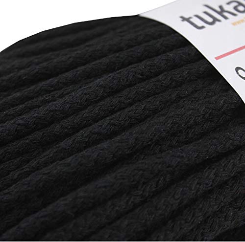 Baumwollkordel Kordel Baumwolle makramee garn 5mm - Baumwollseil Baumwollgarn baumwollschnur kordelband 100% Cotton (schwarz) von tukan-tex