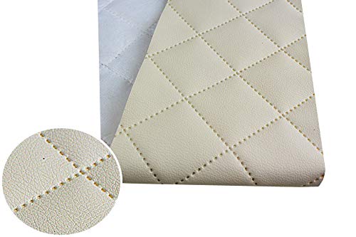 Kunstleder Gesteppt Möbel Textil Meterware Polster Stoff PU - Möbelstoff (Beige 907) von tukan-tex