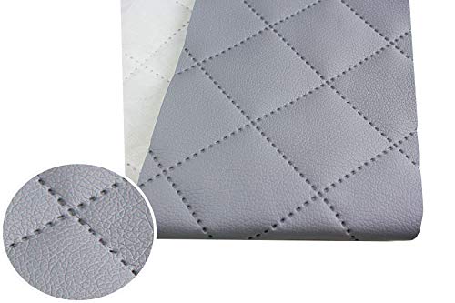 Kunstleder Gesteppt Möbel Textil Meterware Polster Stoff PU - Möbelstoff (Grau 985) von tukan-tex