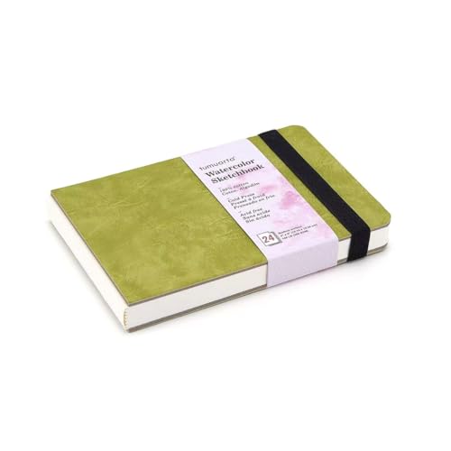 tumuarta Aquarell-Skechbook, 10 x 15 cm, 300 g/m², 100 % Baumwollpapier, Kaltpresse, 24 Blatt, 48 Seiten, Aquarell-Tagebuch für den Einsatz als Reise-Skizzenbuch und Mixed-Media-Block für unterwegs von tumuarta