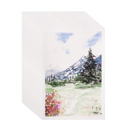 tumuarta Aquarellpapier, 300 g/m², Kaltpressung, 50 Blatt, 13x19 CM, Säurefrei, Mischpapier für Aquarelle, Acryl, Ölpastell, Buntstifte und weitere nasse und trockene Medien von tumuarta